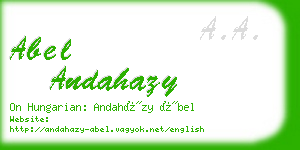 abel andahazy business card